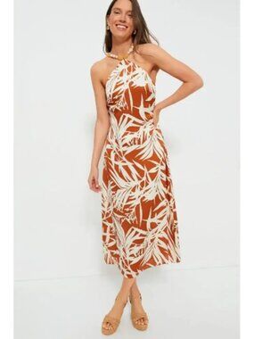 NWT Hyacinth House Bronze Leafy Floral Mallorca Maxi Dress XXS